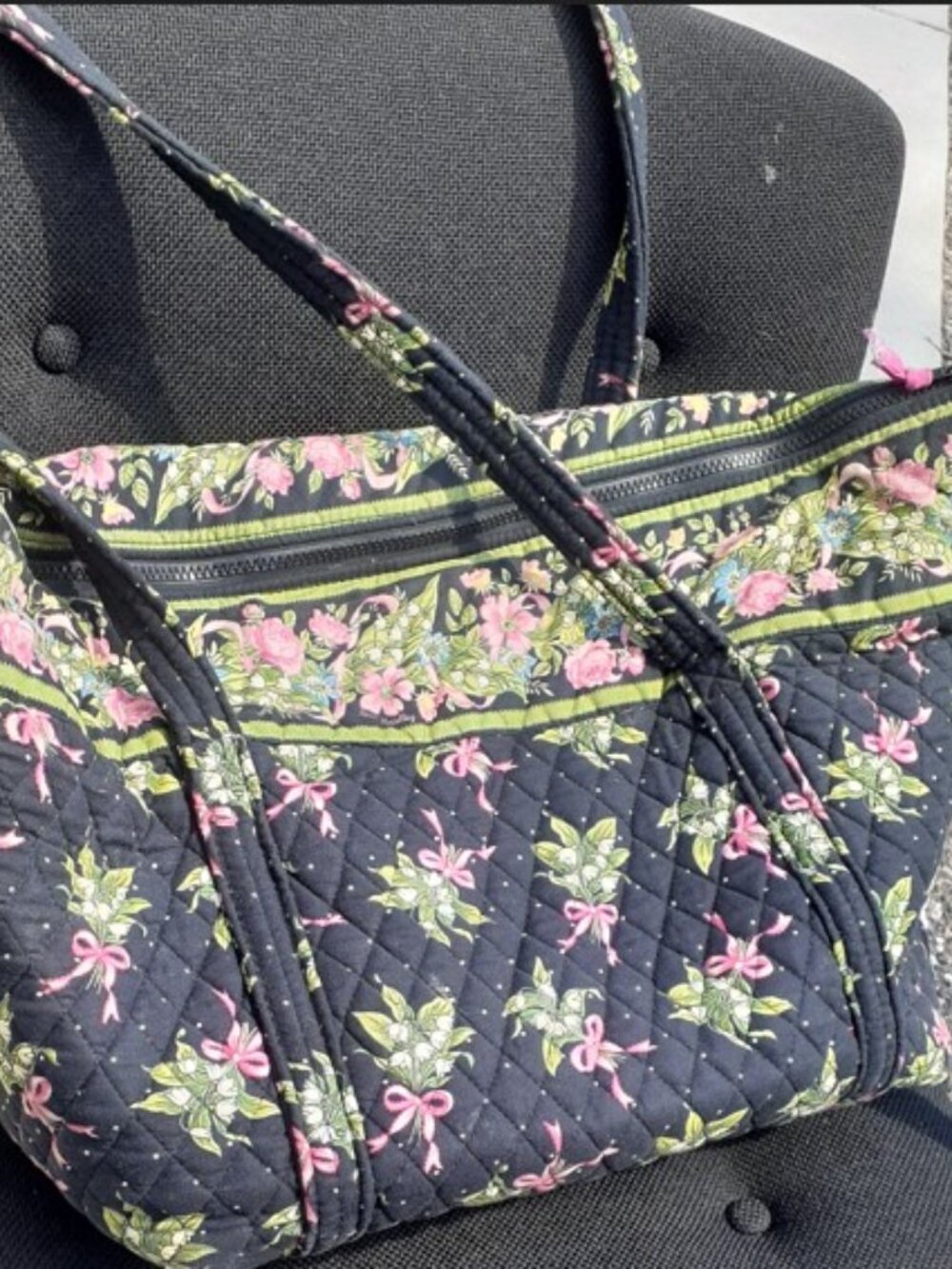 Two Vera Bradley items Lily of the Valley Purse and travel bag fore toiletries